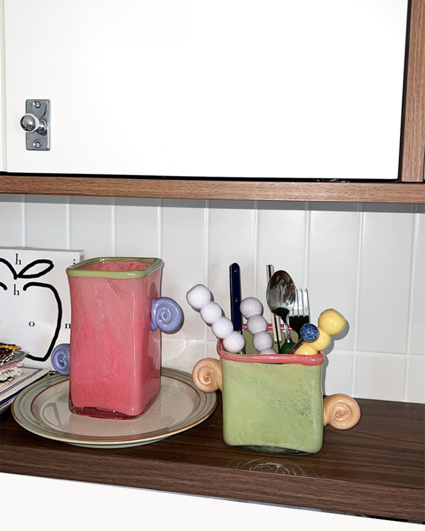 Retro Ear Handle Glass Vase