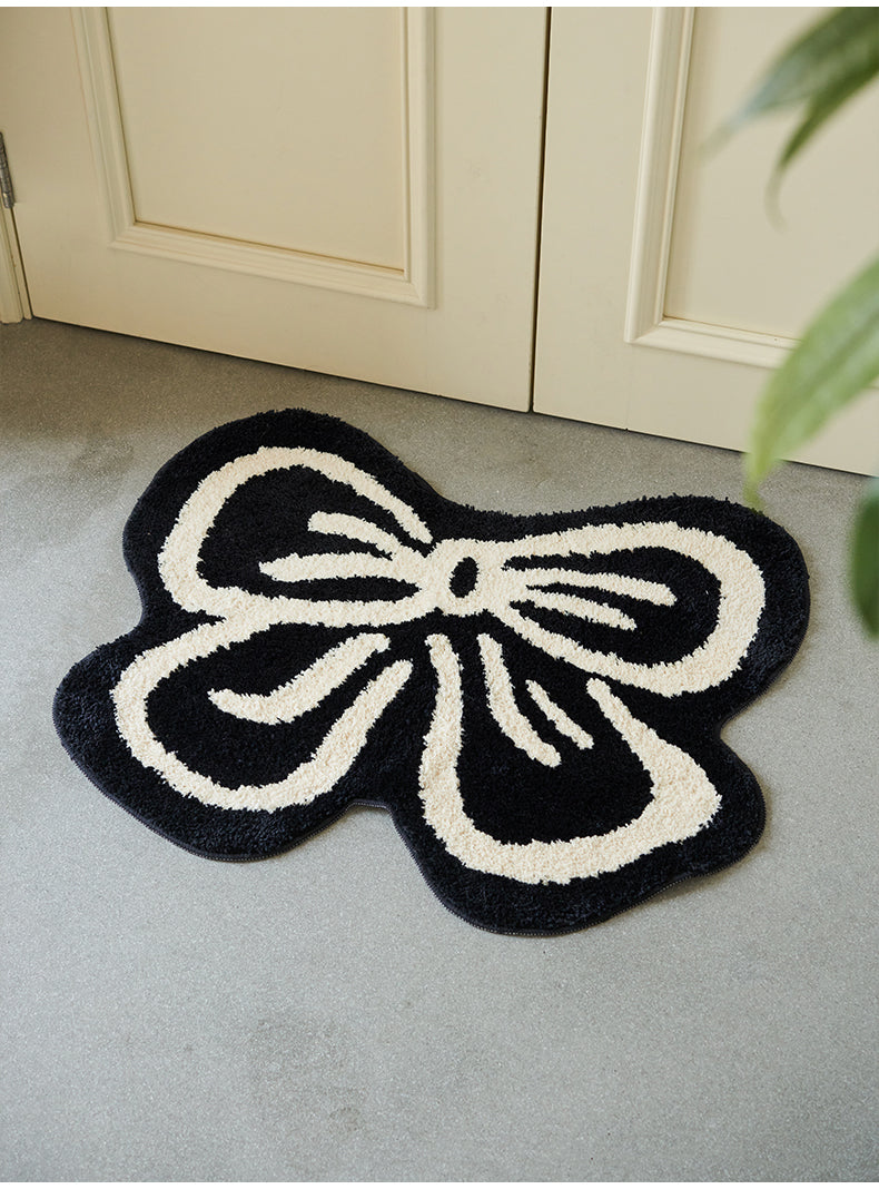 Black n White Bowknot Carpet