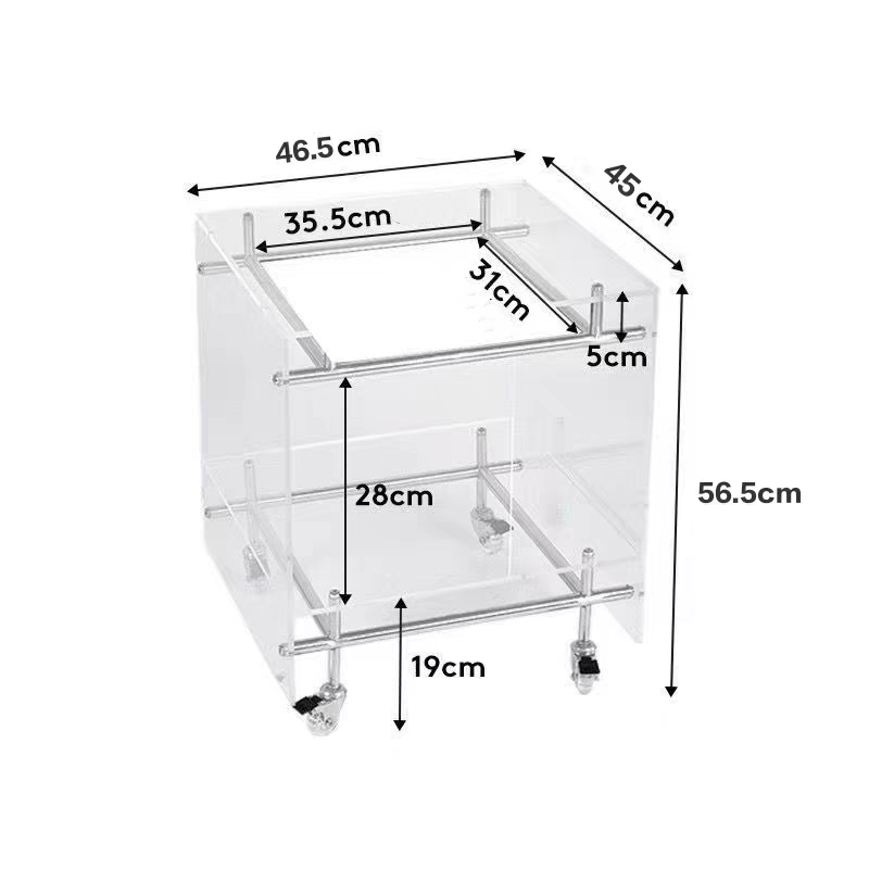 Acrylic Side Table Bar Cart