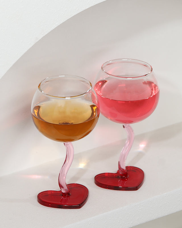 Heart Wine Glass Set