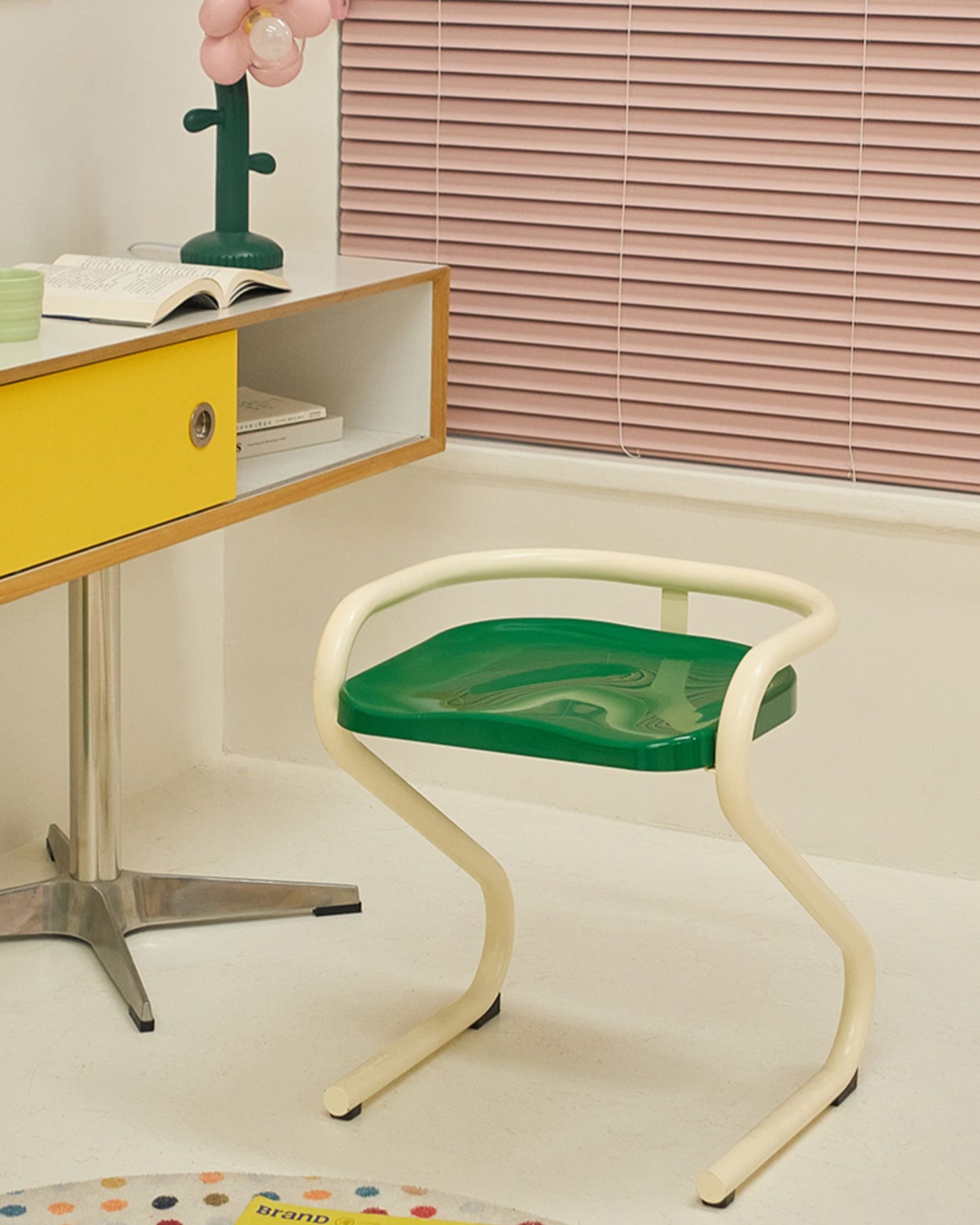 Stylish 2 Tone Color Stool Dining Chair