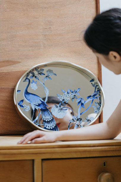 Peacock Mirror Tray