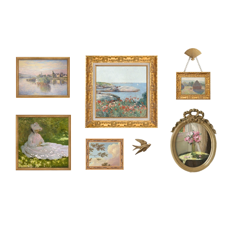 Elegant Vintage 8-Piece Art