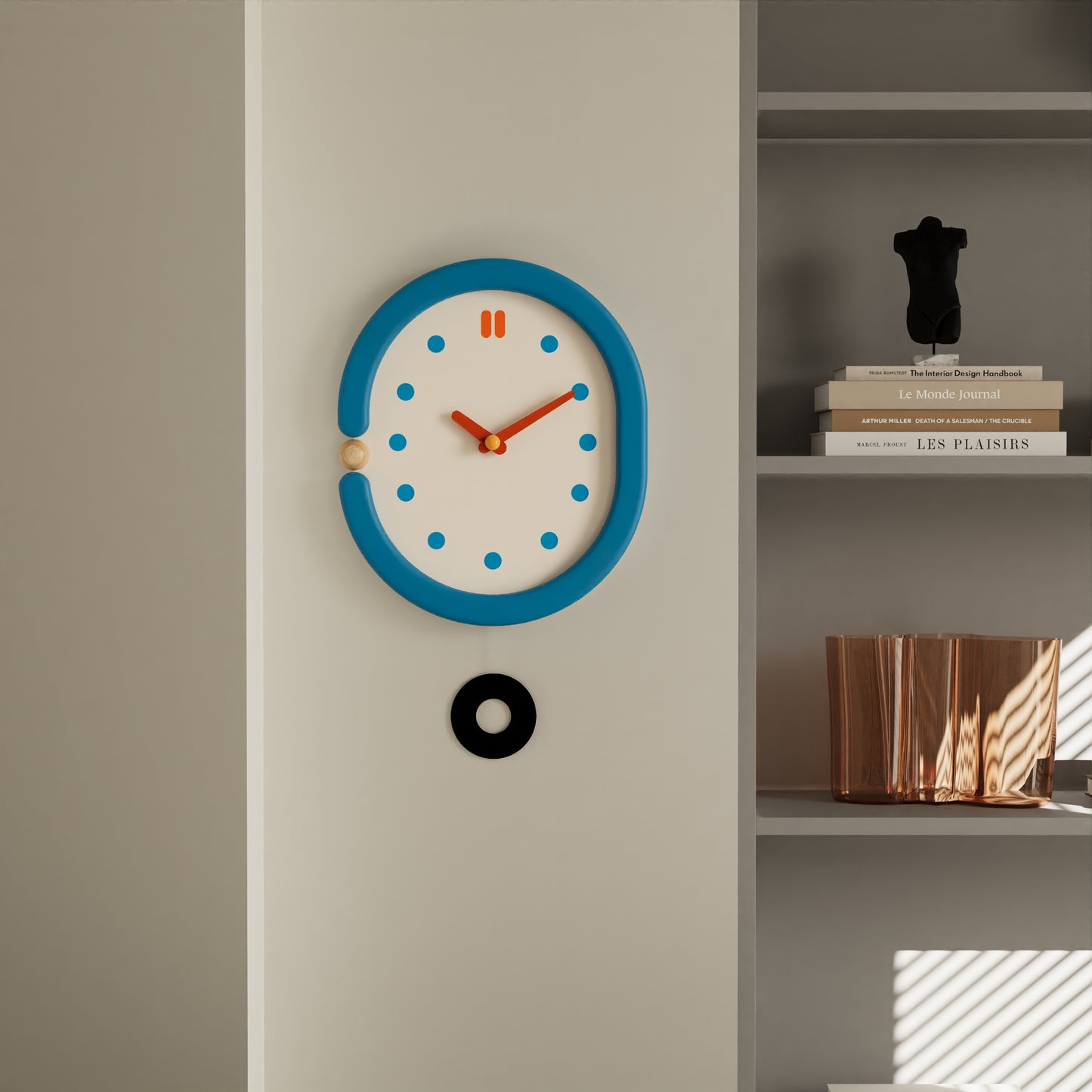 Vintage Blue Wall Clock