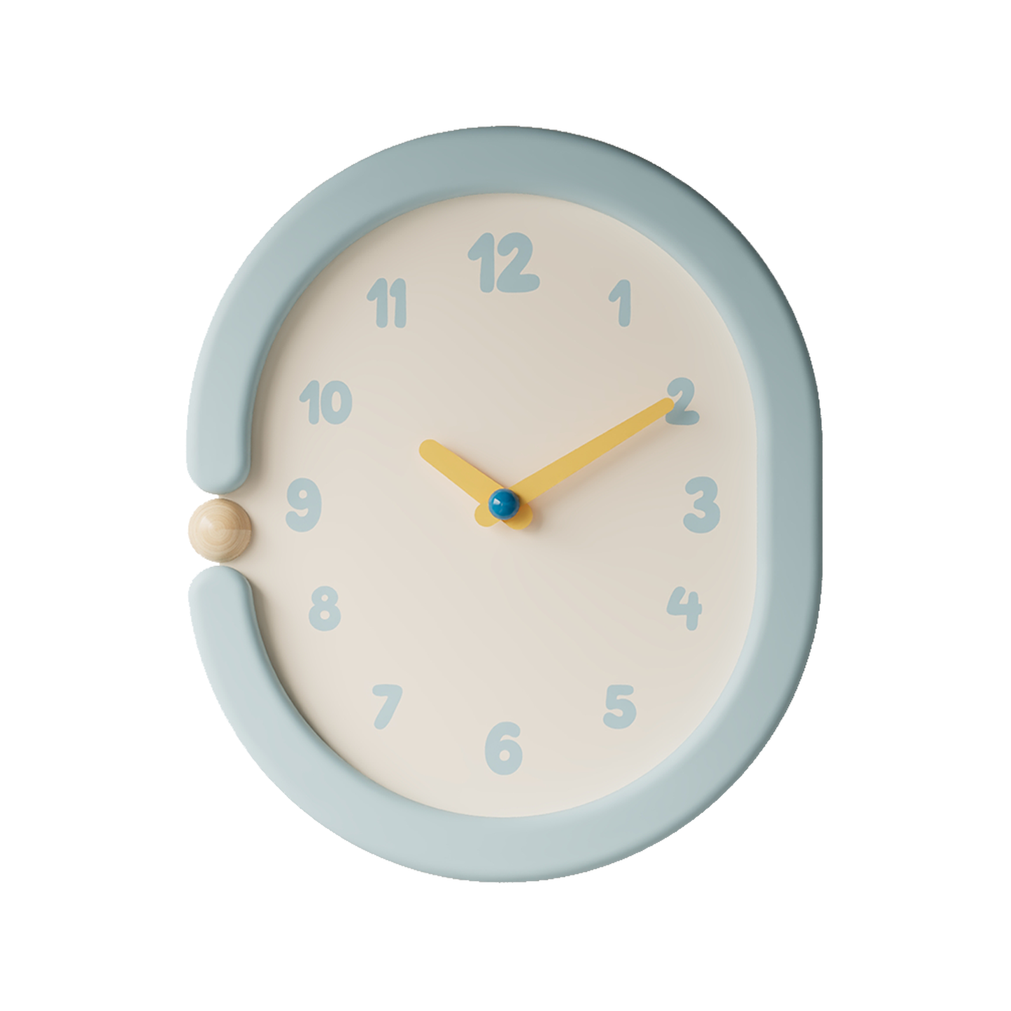 Oval Light Blue Wall Clock