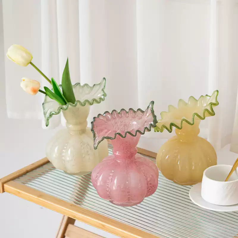 Elegant Jade Glass Flower Vase