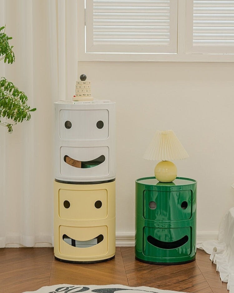 Smile Face Side Table Storage Cabinet