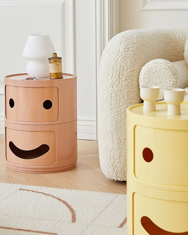 Smile Face Side Table Storage Cabinet