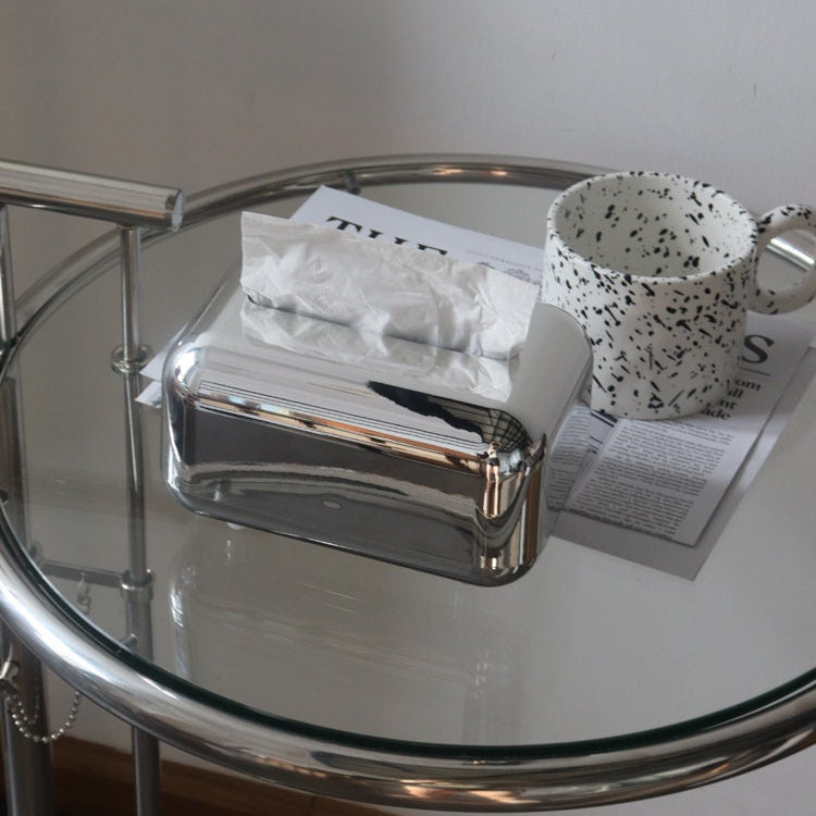 Silver Decorative Tissue Box Cover
