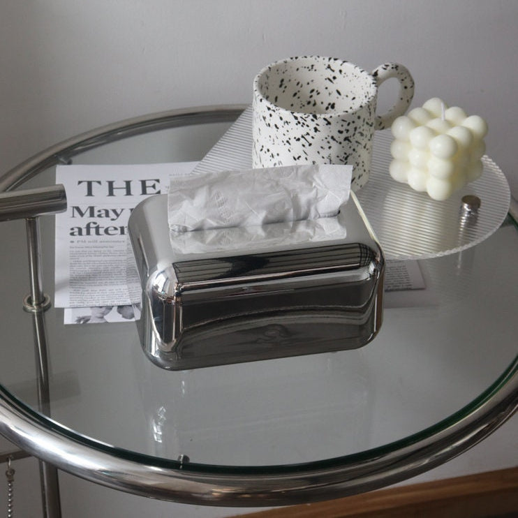 Silver Decorative Tissue Box Cover