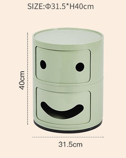 Smile Face Side Table Storage Cabinet