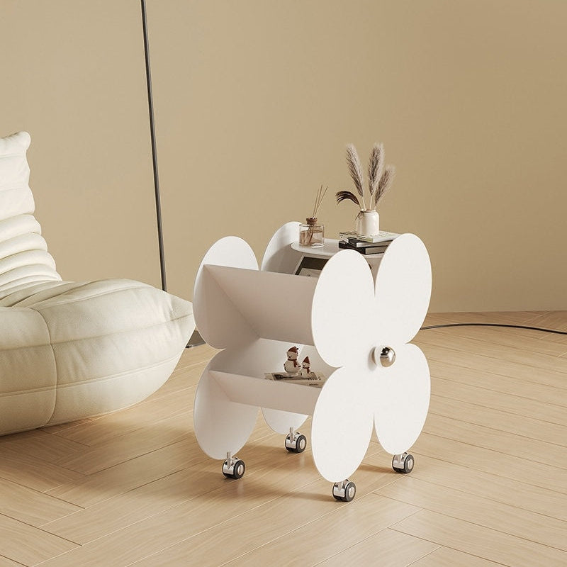Flower Side Table Mobile Cart