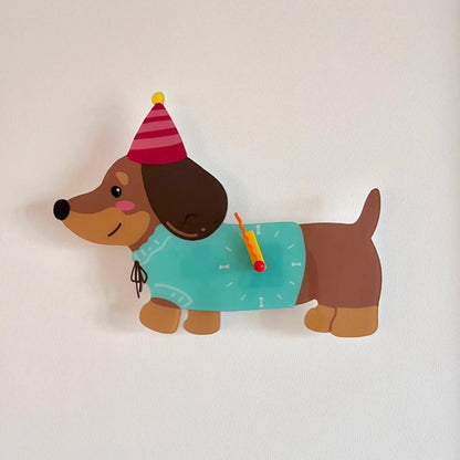 Playful Dachshund Doggy Wall Clock