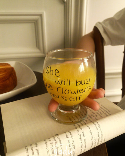 She Will Buy the Flowers Glass