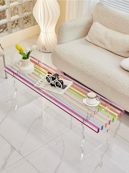 Acrylic Rainbow Bench Chair