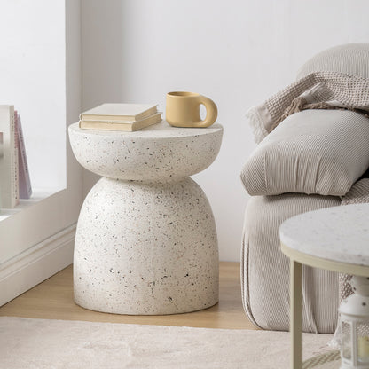 Stone Effect Side Table Nightstand