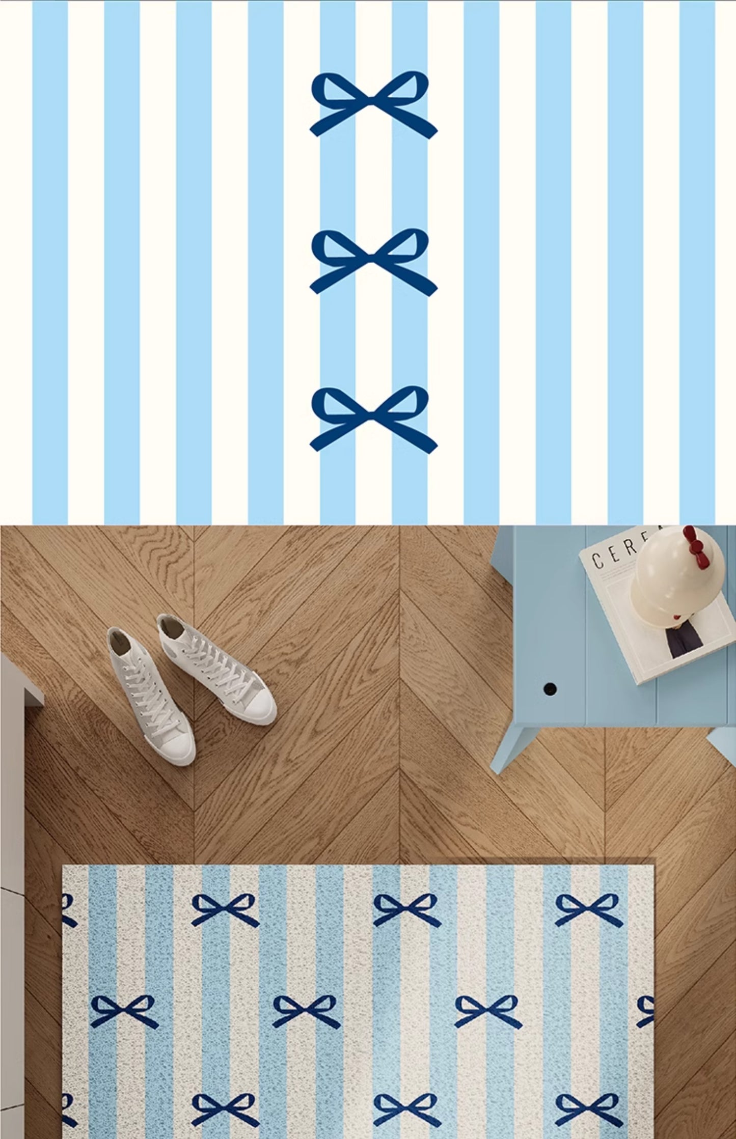 Blue Bow Knot Entryway Doormat