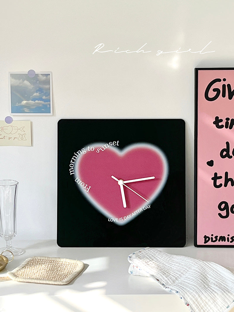 Heart-Shaped Acrylic Wall Clock