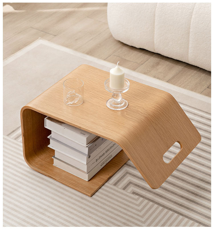 Solid Wood Curved Side Table