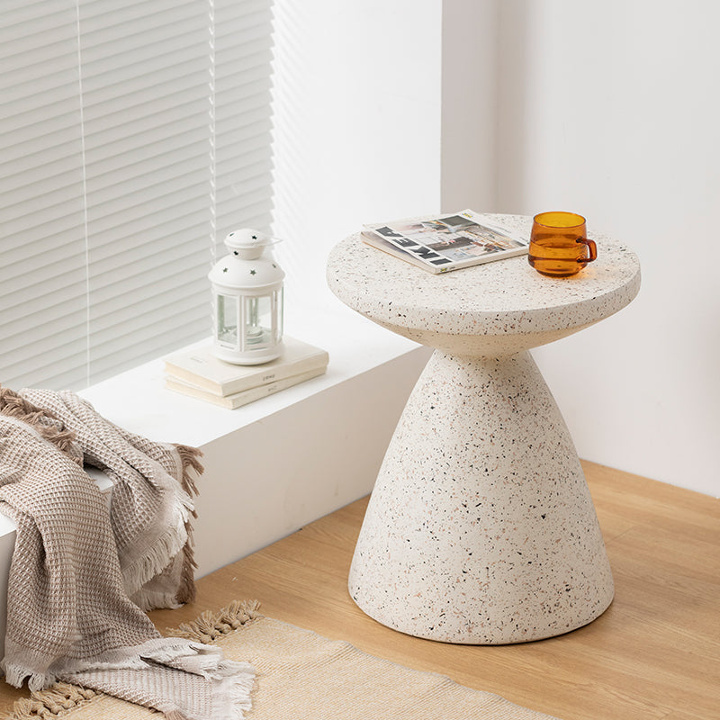 Stone Effect Side Table Nightstand