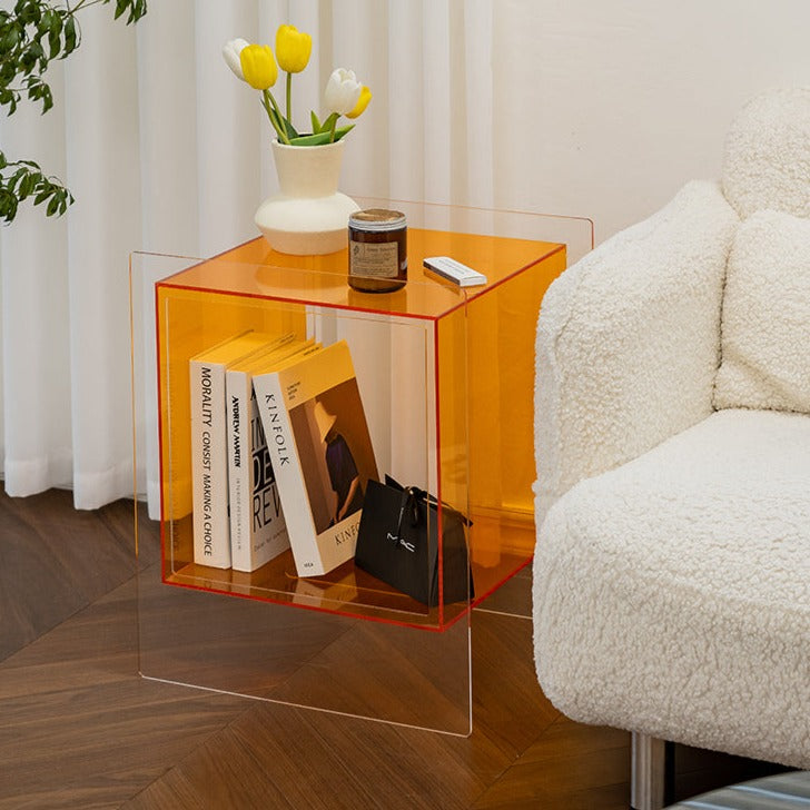 Rolling Acrylic Side Table