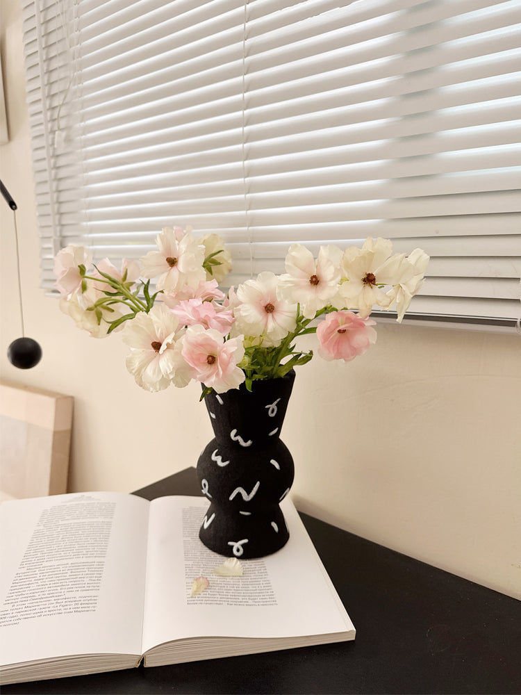 Hand-Painted Rustic Ceramic Vase