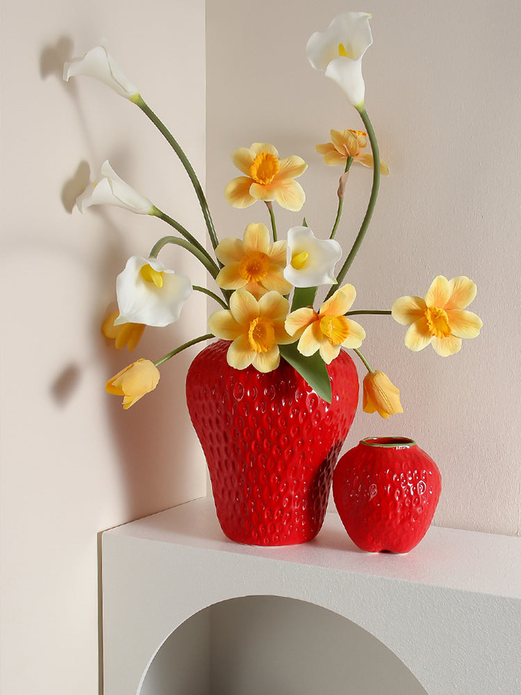 Strawberry Ceramic Flower Vase