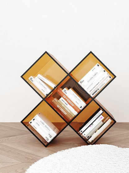 Acrylic X Shaped Bookshelf