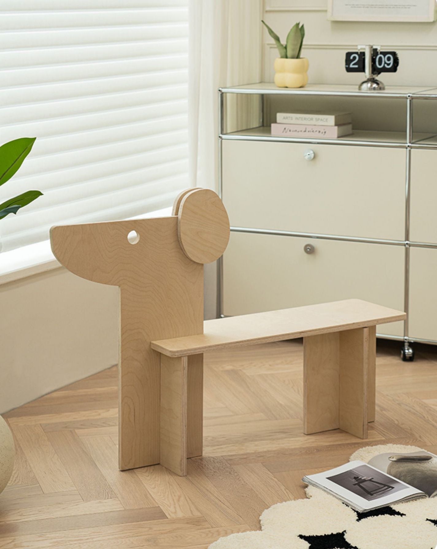 Dog Shaped Wooden Bench