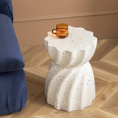 Stone Effect Side Table Nightstand