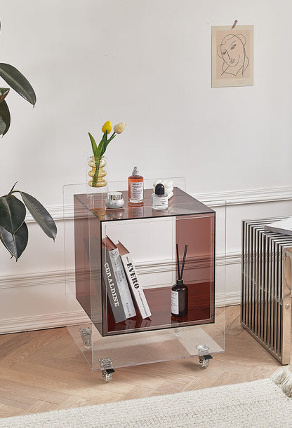 Rolling Acrylic Side Table