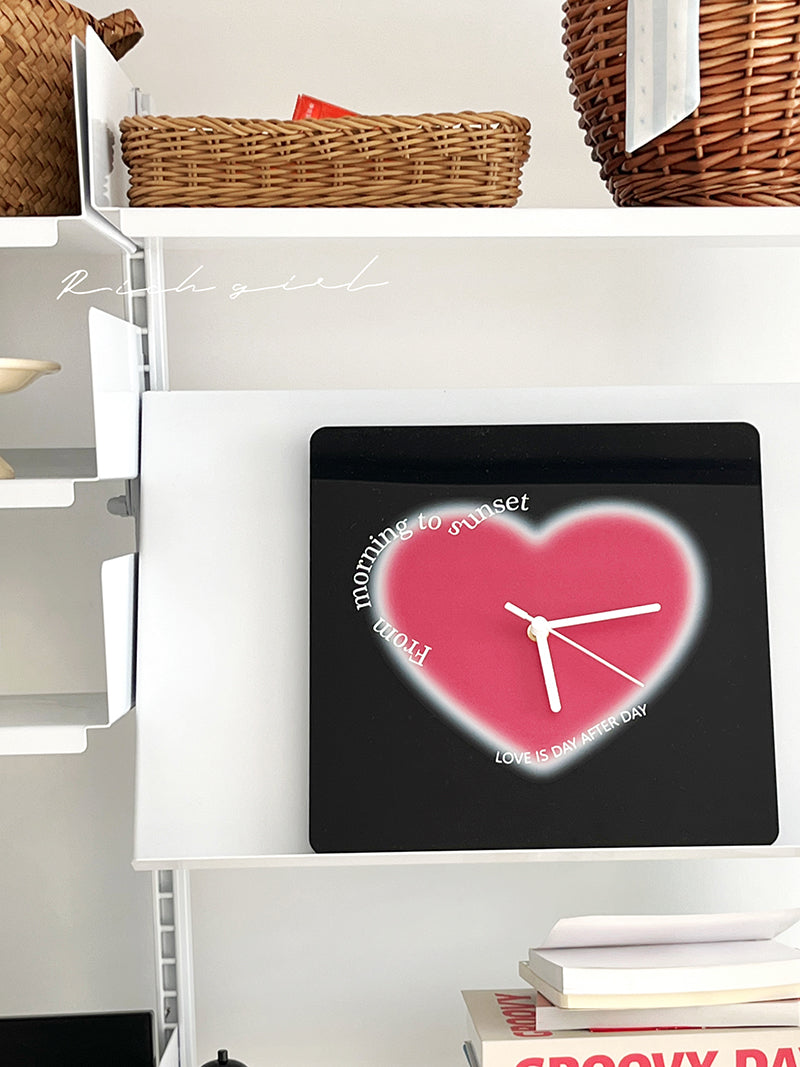 Heart-Shaped Acrylic Wall Clock