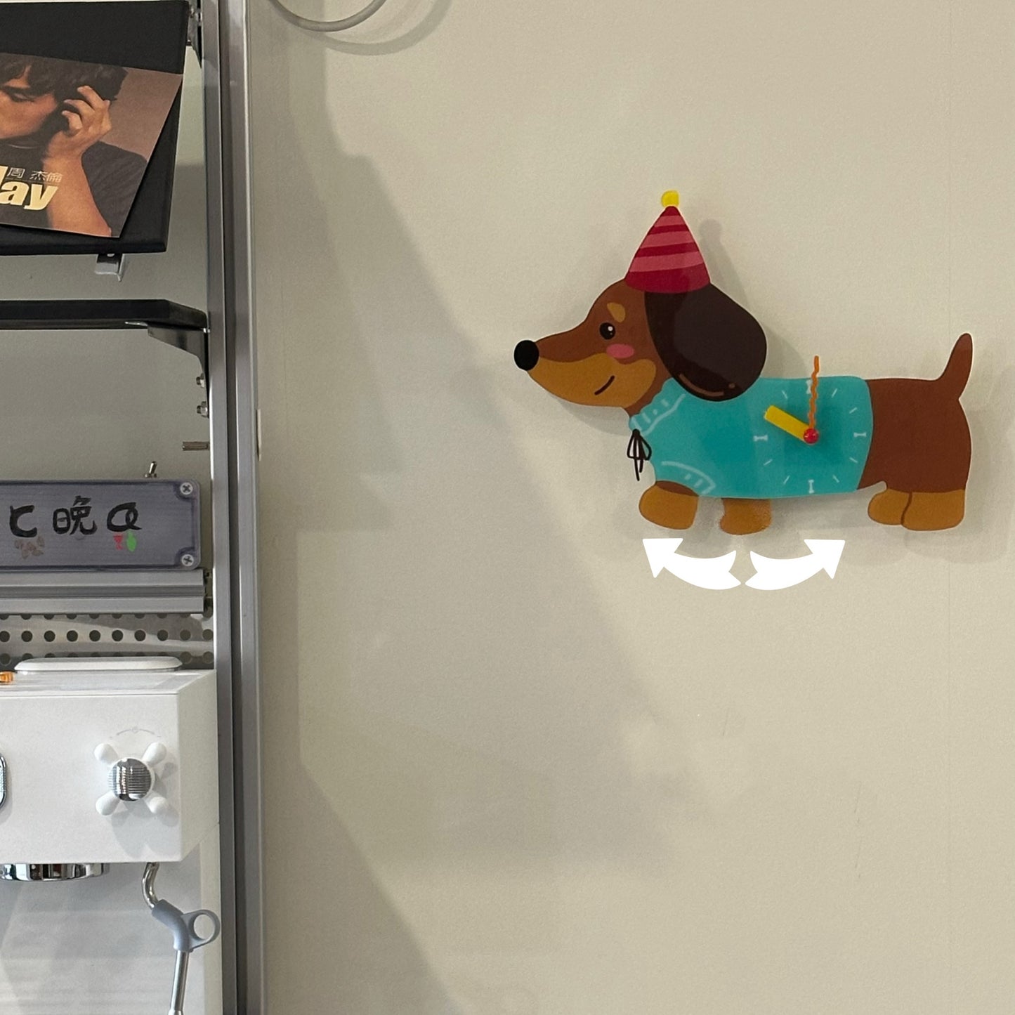 Playful Dachshund Doggy Wall Clock