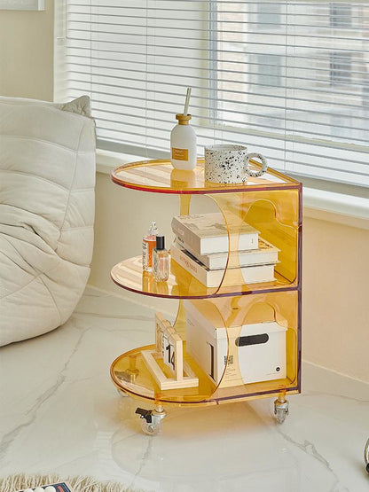 Rolling Acrylic Side Table Bar Cart