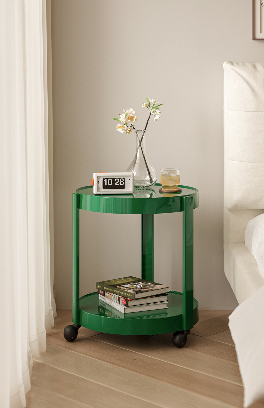 Round Mobile Bar Cart