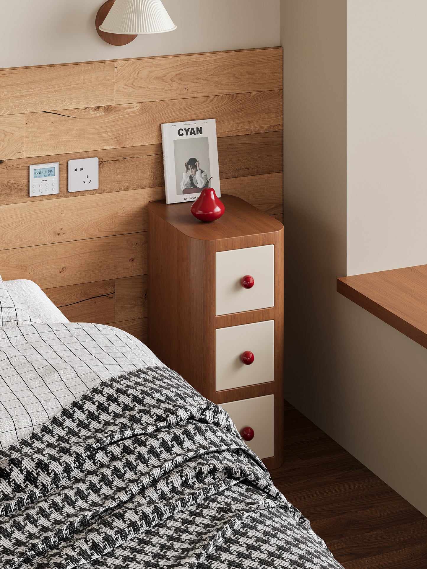 Pinocchio Style Narrow Nightstand