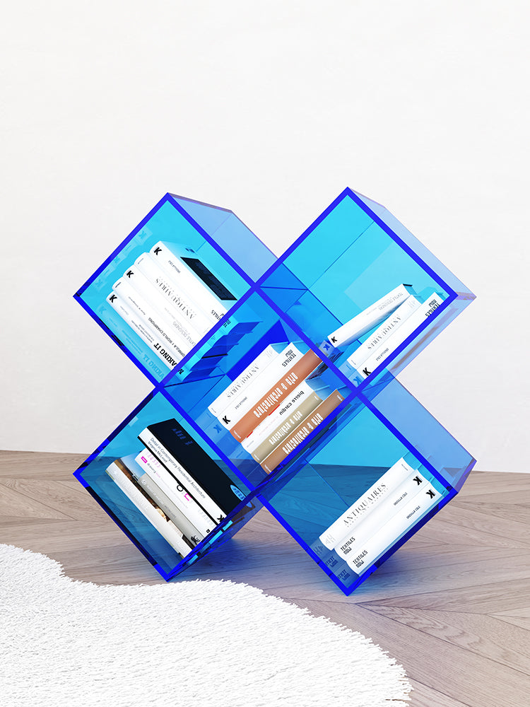 Acrylic X Shaped Bookshelf