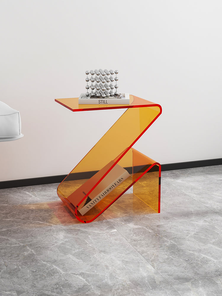 Z-Shaped Acrylic Side Table