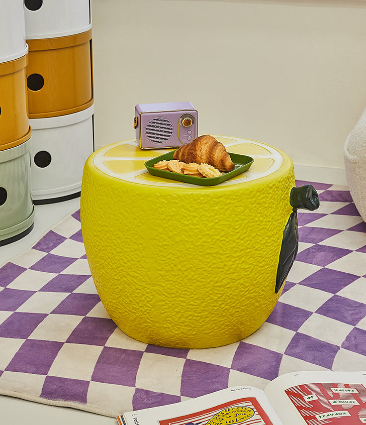 Refreshing Lemon Shaped Side Table