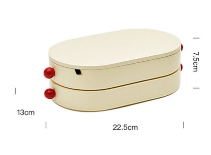 Creamy Jewelry Box with Mirror