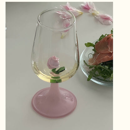 3D Rose Wine Glass Goblet