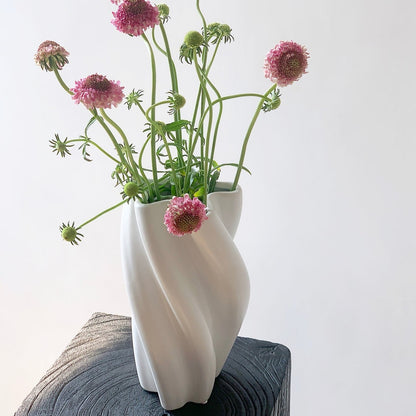 White Twist Vase Ceramic Vase