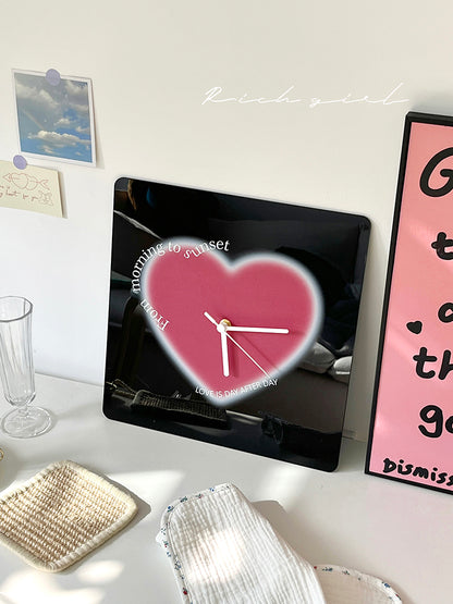 Heart-Shaped Acrylic Wall Clock