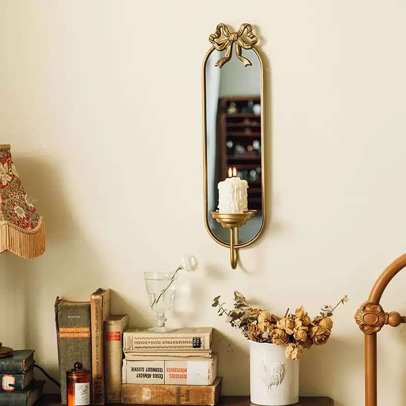 Vintage Wall Mirror with Candle Holder