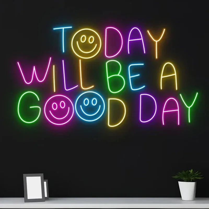 Good Day Smile Face Neon Sign