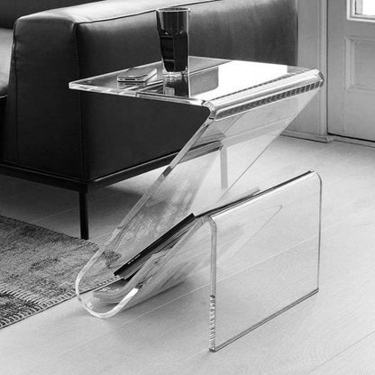 Z-Shaped Acrylic Side Table