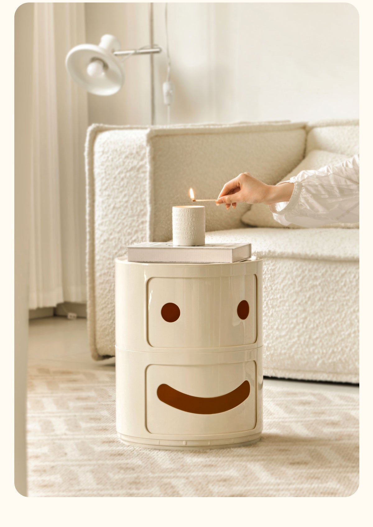 Smile Face Side Table Storage Cabinet