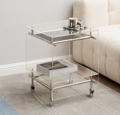 Acrylic Side Table Bar Cart