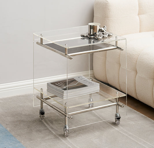 Acrylic Side Table Bar Cart