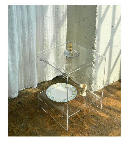 Acrylic Small Table Cube Side Table